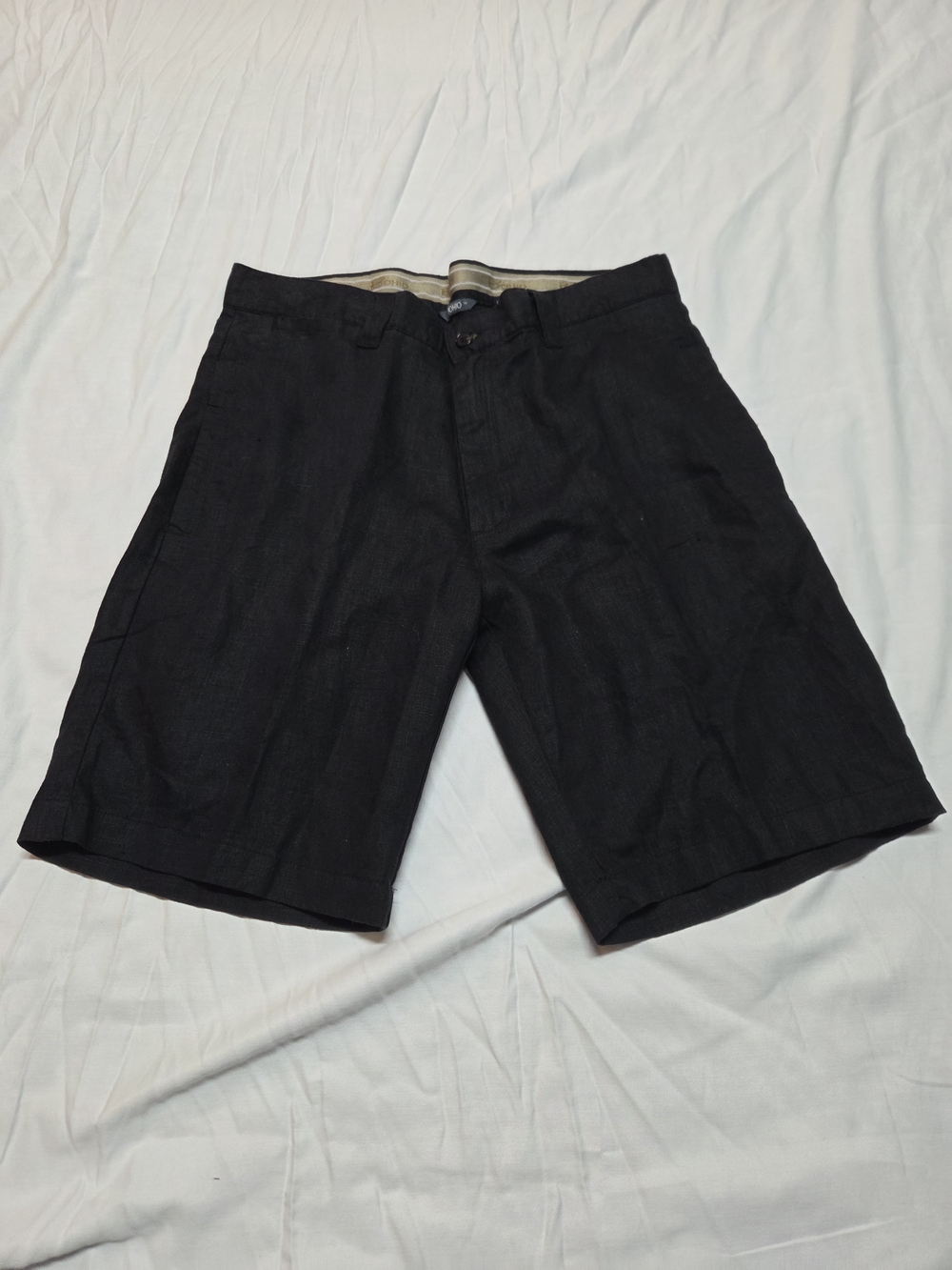 Men's Black Flat-Front Casual Shorts by